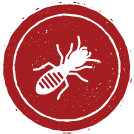 Termite icon red, termite control in Raleigh, NC, Wake Forest and Cary, NC, pest control, wildlife control, ant control and rat control from PPC.